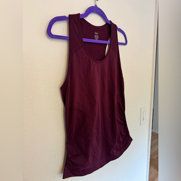 Quince Seamless Ruched Racerback Athletic Tank Plum Purple Womens XL EUC - Picture 4 of 7